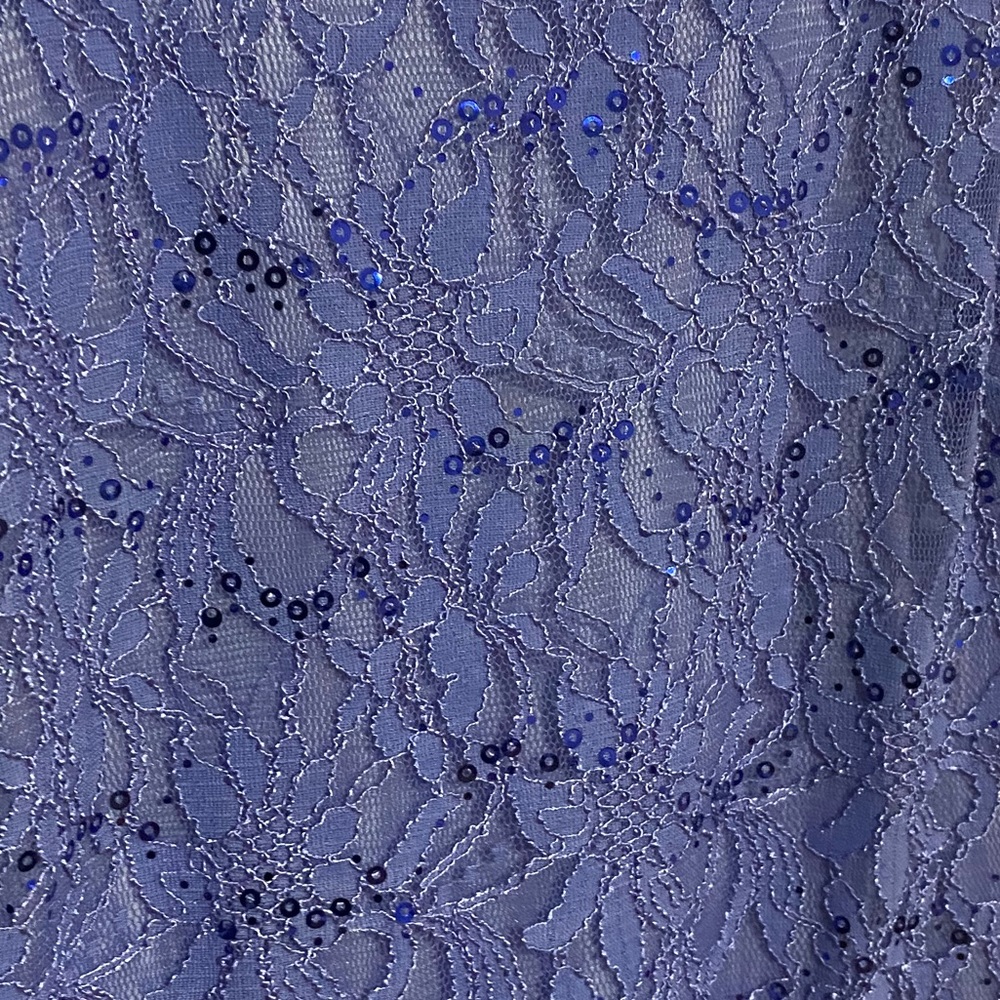 Periwinkle Blue Sequin Lace Sleeveless Dress - Picture 6 of 12